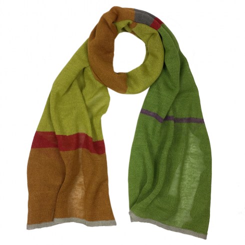 l03 linen scarf greens